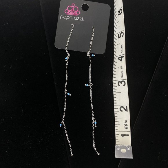 Paparazzi Fashion Jewelry Dauntlessly Dainty Blue Post Earrings - Picture 2 of 3